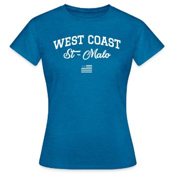 WEST COAST St Malo Breton flag - Women's T-Shirt - antique blue sapphire heather - Front - AI Model Female 172 dark (172cm)