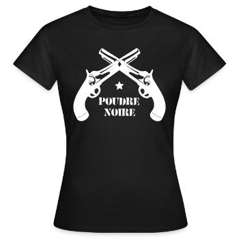 Pistolet Poudre Noire - Tir et Tireur Sportif - T-shirt Femme - noir - Devant - AI Model Female 172 dark (172cm)