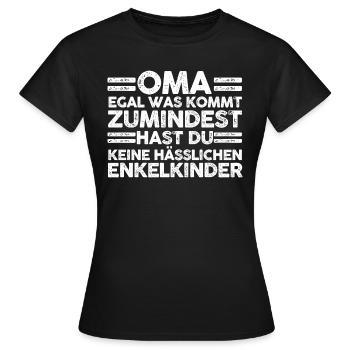 Enkelkinder Großmutter Oma - Frauen T-Shirt - Schwarz - Vorne - AI Model Female 172 dark (172cm)