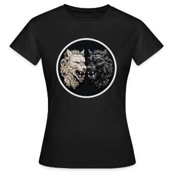 Fantasy Artwort: Greek antike Cerberus - Frauen T-Shirt - Schwarz - Vorne - AI Model Female 172 dark (172cm)