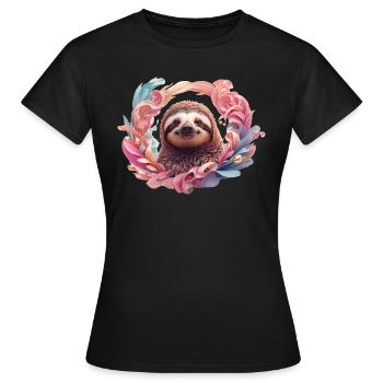 Paresseuse, confortable, personnelle, individuelle - T-shirt Femme - noir - Devant - AI Model Female 172 dark (172cm)