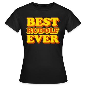 Rudolf prénom drôle cadeau - T-shirt Femme - noir - Devant - AI Model Female 172 dark (172cm)