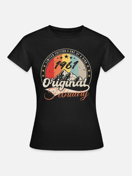 Anniversaire Cadeau Février 1961 Millésime 63 Ans - T-shirt Femme - noir