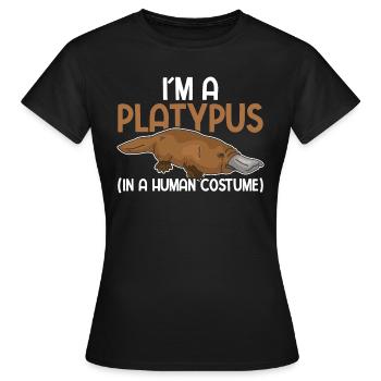 Platypus Cute Platypus - Women's T-Shirt - black - Front - AI Model Female 172 dark (172cm)