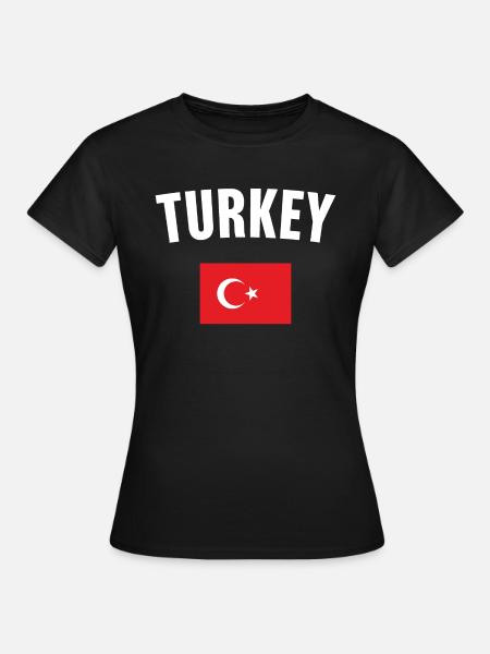 Türkei Flagge - Frauen T-Shirt - Schwarz