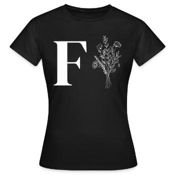 Minimalist flowers - Women's T-Shirt - black - Front - AI Model Female 172 dark (172cm)