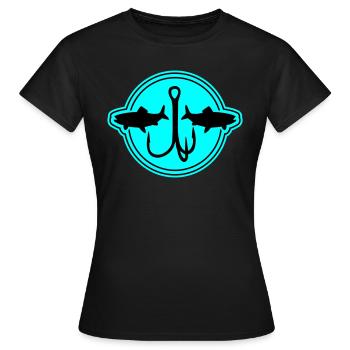 Fishing Symbol Fish Hook - Women's T-Shirt - black - Front - AI Model Female 172 dark (172cm)