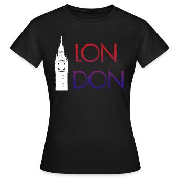 Londres - T-shirt Femme - noir - Devant - AI Model Female 172 dark (172cm)