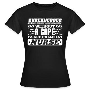SUPERHEROES NURSE - Frauen T-Shirt - Schwarz - Vorne - AI Model Female 172 dark (172cm)