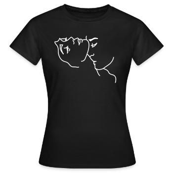Kuss Hals Liebe - Frauen T-Shirt - Schwarz - Vorne - AI Model Female 172 dark (172cm)