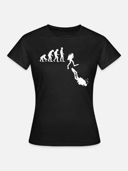 Tauchen Evolution Taucher Lustig Geschenk - Frauen T-Shirt - Schwarz