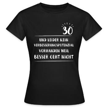 30. Geburtstag Geschenk - 30 Jahre alt - 30ster - Frauen T-Shirt - Schwarz - Vorne - AI Model Female 172 dark (172cm)
