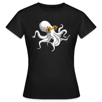 Krake - Frauen T-Shirt - Schwarz - Vorne - AI Model Female 172 dark (172cm)