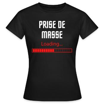 Prise de masse loading - T-shirt Femme - noir - Devant - AI Model Female 172 dark (172cm)