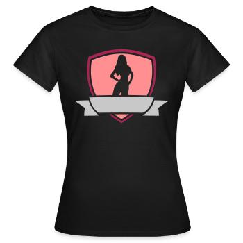 Banner Wappen Girl - Frauen T-Shirt - Schwarz - Vorne - AI Model Female 172 dark (172cm)