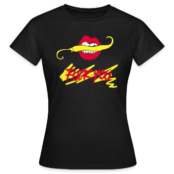 Fick dich - Frauen T-Shirt - Schwarz - Vorne - AI Model Female 172 dark (172cm)