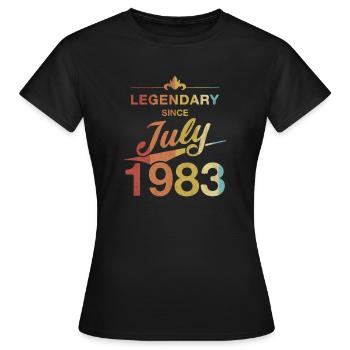 40th birthday Legendary July 1983 Year 83 - Women's T-Shirt - black - Front - AI Model Female 172 dark (172cm)