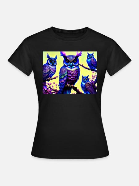 Eule - Frauen T-Shirt - Schwarz
