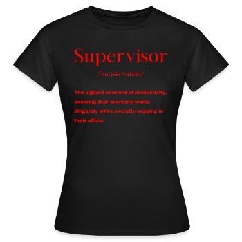 Définition du superviseur - T-shirt Femme - noir - Devant - AI Model Female 172 dark (172cm)