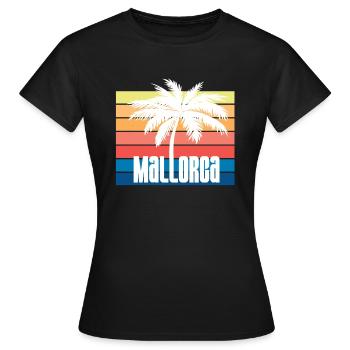 Palmiers vintage de Majorque Espagne - T-shirt Femme - noir - Devant - AI Model Female 172 dark (172cm)