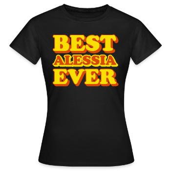 Alessia Vorname lustiges Geschenk - Frauen T-Shirt - Schwarz - Vorne - AI Model Female 172 dark (172cm)