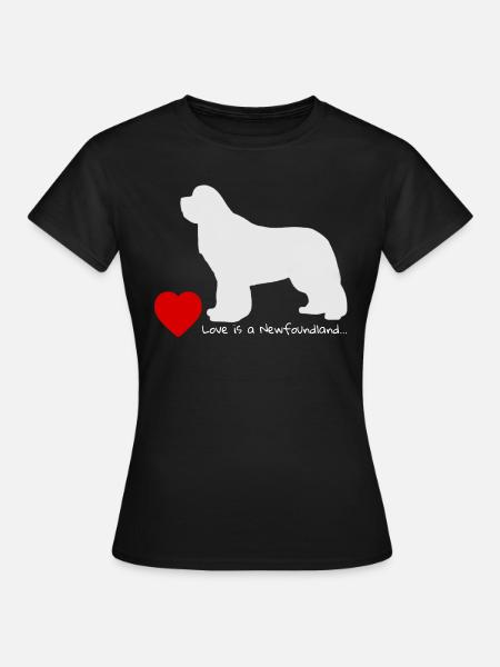 Liefde is een Newfoundlander 003 - Vrouwen T-shirt - zwart
