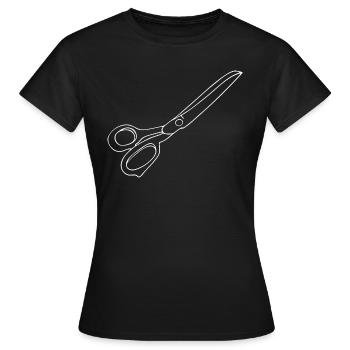 Ciseaux Schneider fait à la main - T-shirt Femme - noir - Devant - AI Model Female 172 dark (172cm)