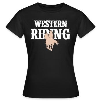 Femme d’équitation western - T-shirt Femme - noir - Devant - AI Model Female 172 dark (172cm)
