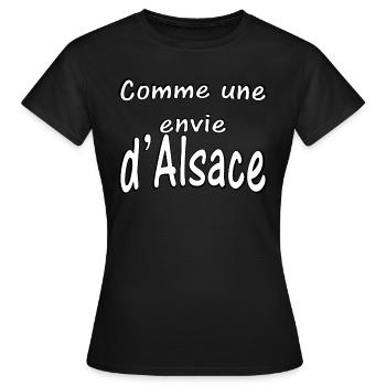 Comme une envie d Alsace - T-shirt Femme - noir - Devant - AI Model Female 172 dark (172cm)