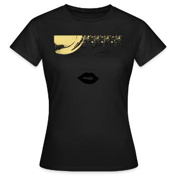 White Golden Exciting Thank You - T-shirt Femme - noir - Devant - AI Model Female 172 dark (172cm)