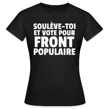 Front populaire - élections législatives 2024 - T-shirt Femme - noir - Devant - AI Model Female 172 dark (172cm)