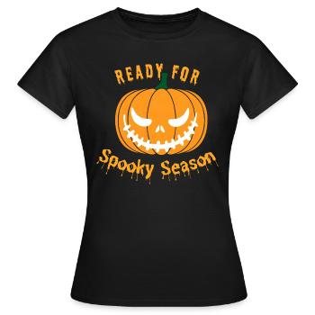 spooky season - Women's T-Shirt - black - Front - AI Model Female 172 dark (172cm)
