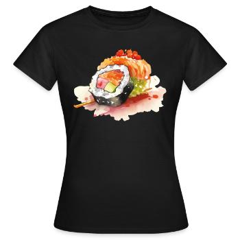 Sushi - Frauen T-Shirt - Schwarz - Vorne - AI Model Female 172 dark (172cm)