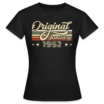 Anniversaire Janvier 1952 Janvier Né en Janvier - T-shirt Femme - noir - Devant - AI Model Female 172 dark (172cm)