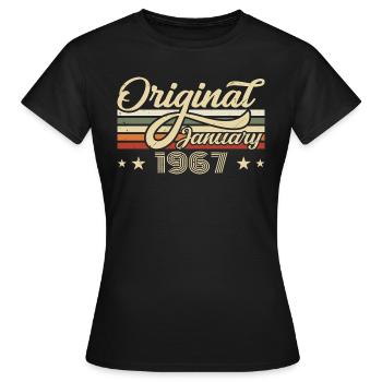 Anniversaire Janvier 1967 Janvier Né en janvier - T-shirt Femme - noir - Devant - AI Model Female 172 dark (172cm)