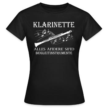 Klarinette - Frauen T-Shirt - Schwarz - Vorne - AI Model Female 172 dark (172cm)