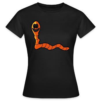 Regenwurm Wurm - Frauen T-Shirt - Schwarz - Vorne - AI Model Female 172 dark (172cm)