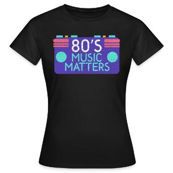 Musique des années 80 - T-shirt Femme - noir - Devant - AI Model Female 172 dark (172cm)