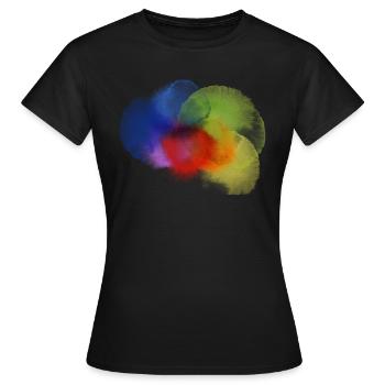Farbklecks - Frauen T-Shirt - Schwarz - Vorne - AI Model Female 172 dark (172cm)