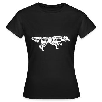 Münsterland Hunting Dog - Women's T-Shirt - black - Front - AI Model Female 172 dark (172cm)