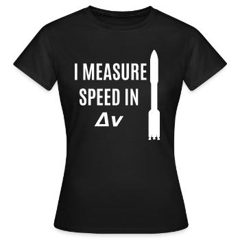 Je mesure la vitesse en Delta V - T-shirt Femme - noir - Devant - AI Model Female 172 dark (172cm)