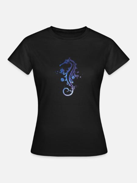 Seepferdchen - Frauen T-Shirt - Schwarz