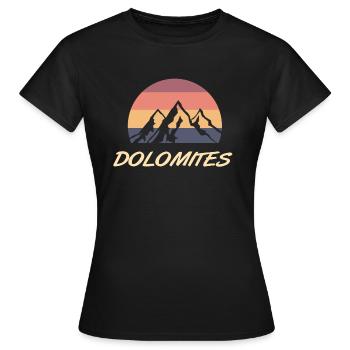 couleurs rétro des montagnes de dolomite - T-shirt Femme - noir - Devant - AI Model Female 172 dark (172cm)