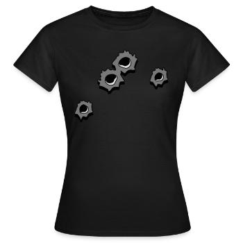 Loch Löcher einschüsse - Frauen T-Shirt - Schwarz - Vorne - AI Model Female 172 dark (172cm)