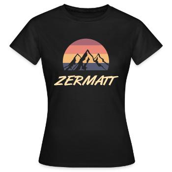 Zermatt rétro alpinisme - T-shirt Femme - noir - Devant - AI Model Female 172 dark (172cm)
