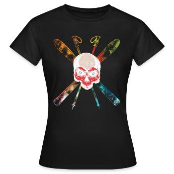 Chemise Skieur Skull Skull Skull - T-shirt Femme - noir - Devant - AI Model Female 172 dark (172cm)