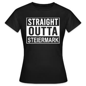 STRAIGHT OUTTA STYRIE - T-shirt Femme - noir - Devant - AI Model Female 172 dark (172cm)