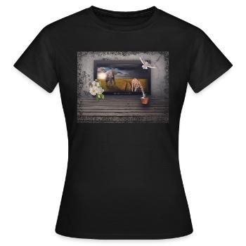 Image fantastique - T-shirt Femme - noir - Devant - AI Model Female 172 dark (172cm)