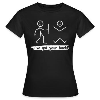 Ich decke Sie - Frauen T-Shirt - Schwarz - Vorne - AI Model Female 172 dark (172cm)