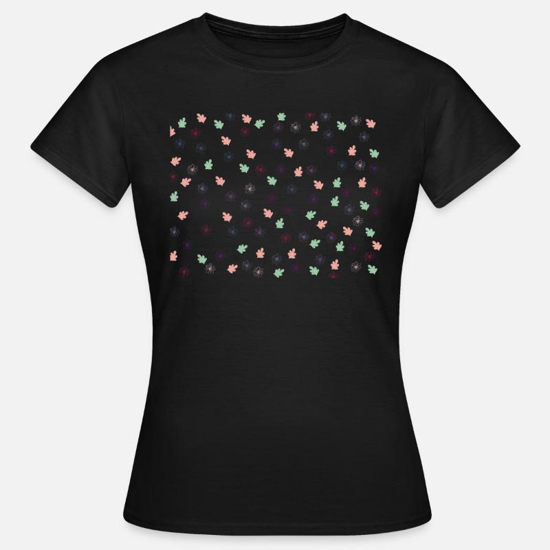 Flower & Leaf Pattern - Women's T-Shirt - black